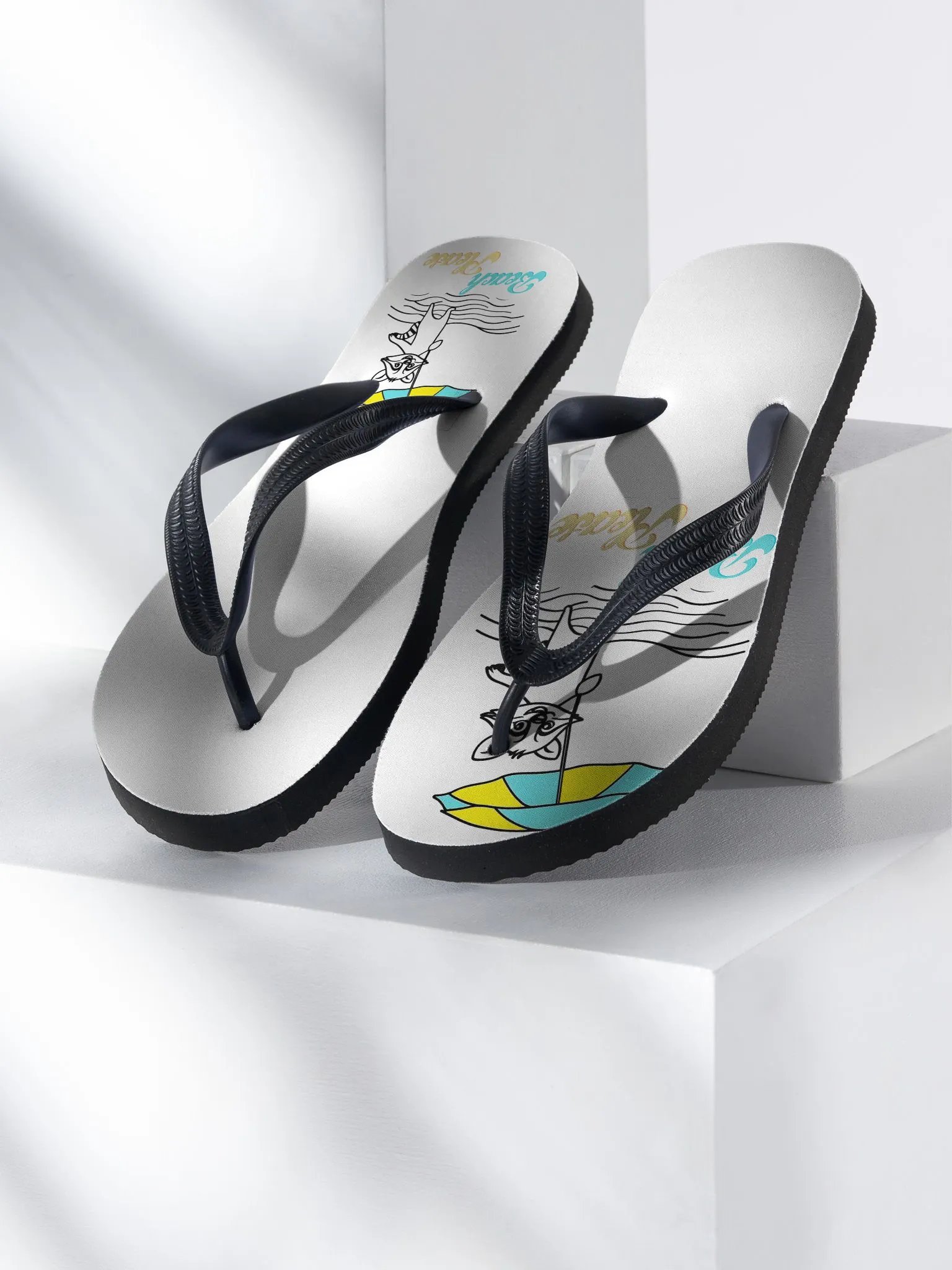 Beach Please Raccoon Flip-Flops product image (1)