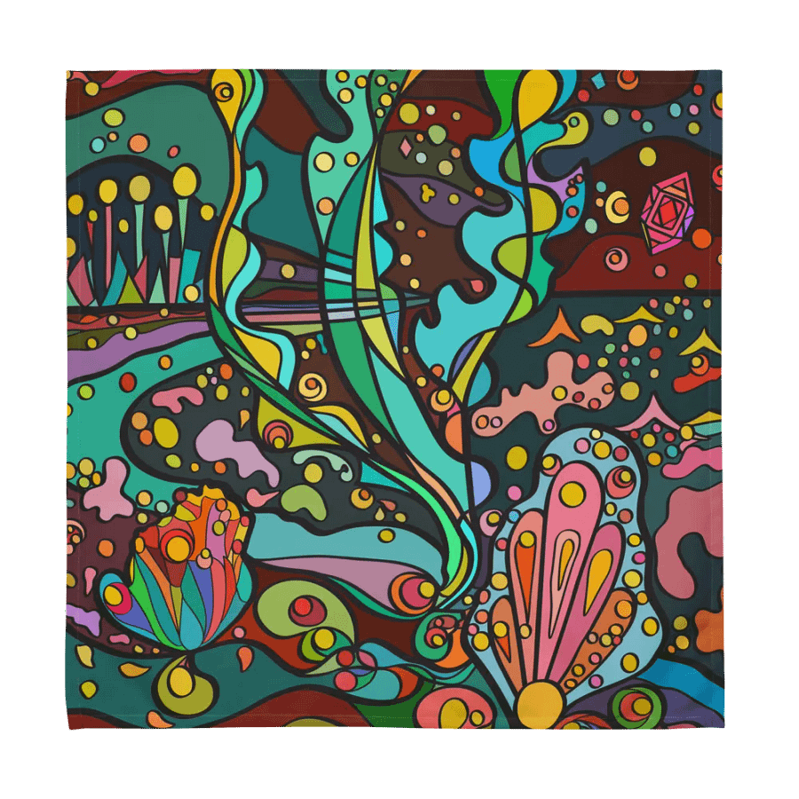 Swirling Spectrum Cloth Napkin Set (4) – Colorful Marine Life product image (7)