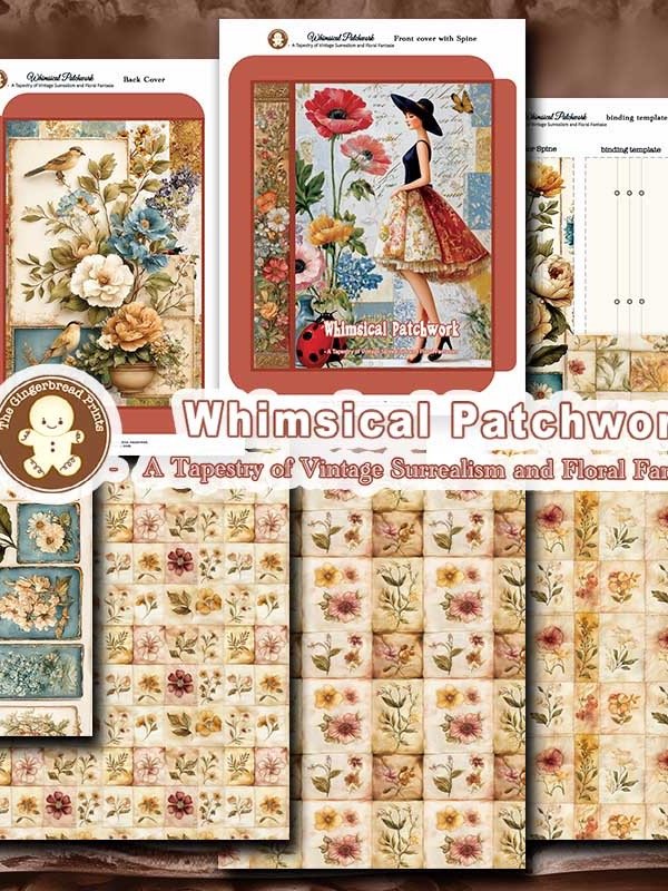 Whimsical Patchwork Journal kit digital Download product image (4)