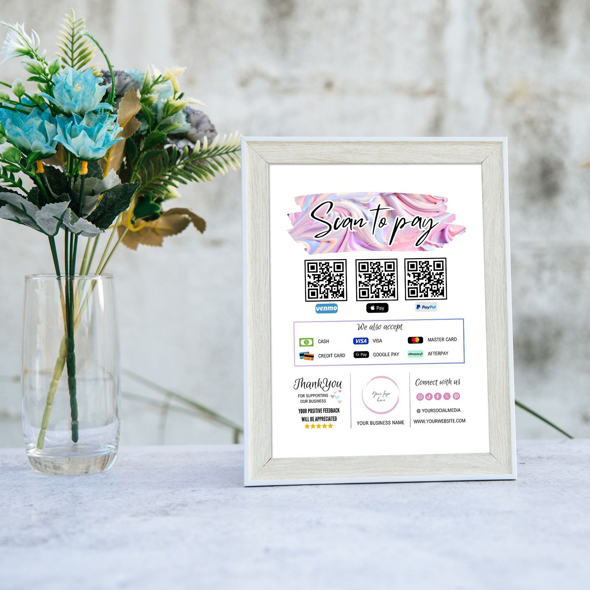 Emily - Scan To Pay QR Code Sign Template product image (8)