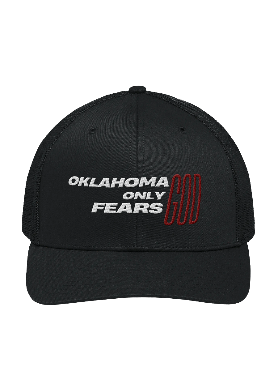 Oklahoma Only Fears God Trucker Hat (minus the Halo) product image (1)