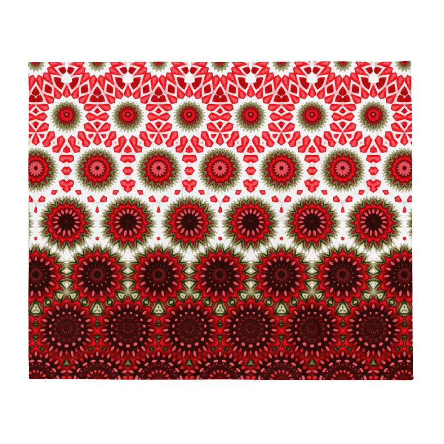 Red Green & White Daisy Throw Blanket product image (3)