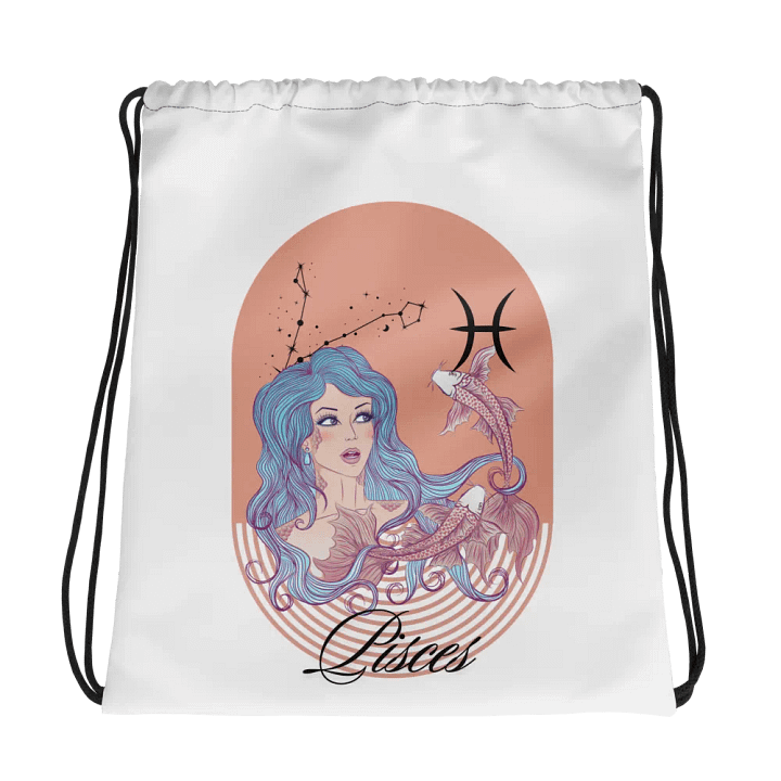 Reach for the Stars: Adorable Horoscope Drawstring Bag - Pisces product image (2)