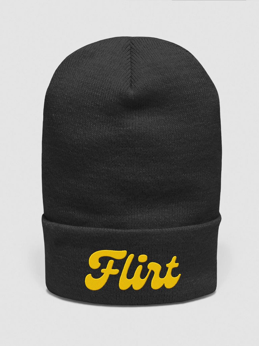 Flirt Yellow Cursive Beanie product image (2)