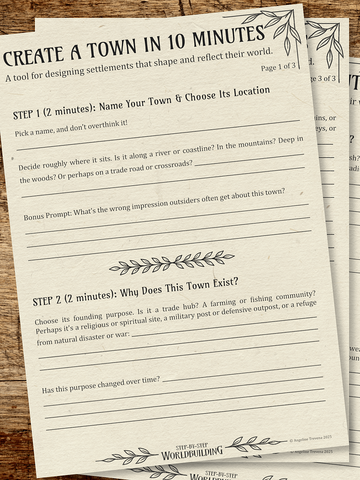 The Worldbuilding in 10 Minutes Cheatsheet Pack product image (2)