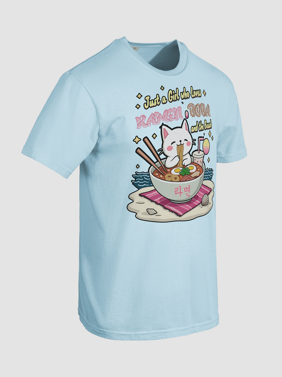 Just a Girl who Loves Ramen, Boba, and the Beach T-Shirt product image (5)