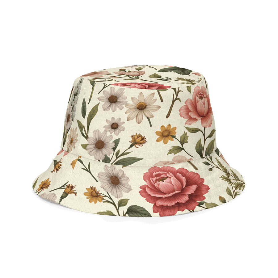 Vintage Romance Reversible Floral Bucket Hat – Rose & Peach Interior product image (3)