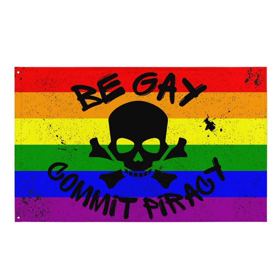 Be Gay, Commit Piracy - Printed Pride Flag product image (1)