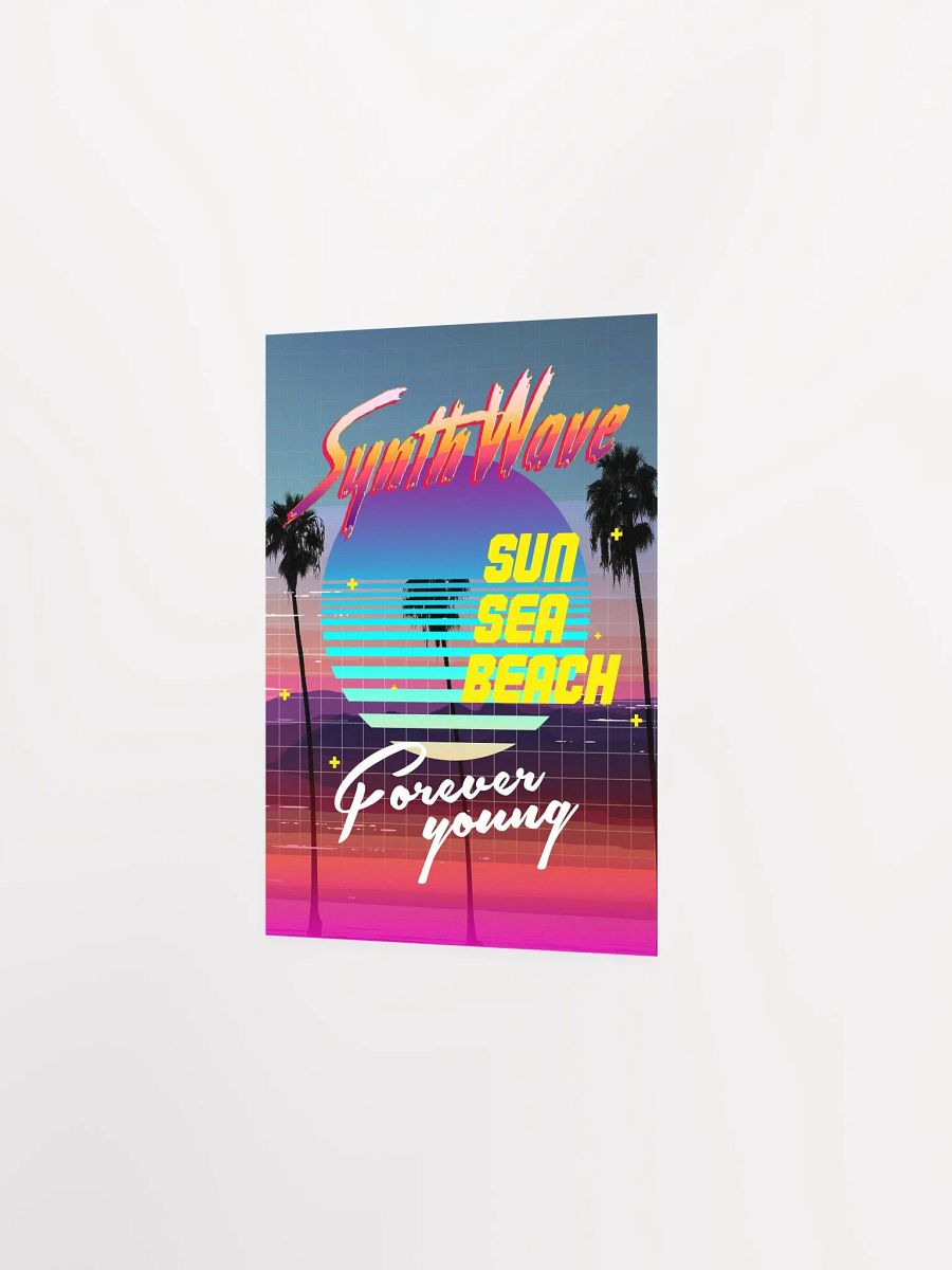 Synthwave poster: Sun. Sea. Beach [retrowave/vaporwave/synthwave] — aesthetic poster, retrowave art print, neon poster, 80s poster product image (7)