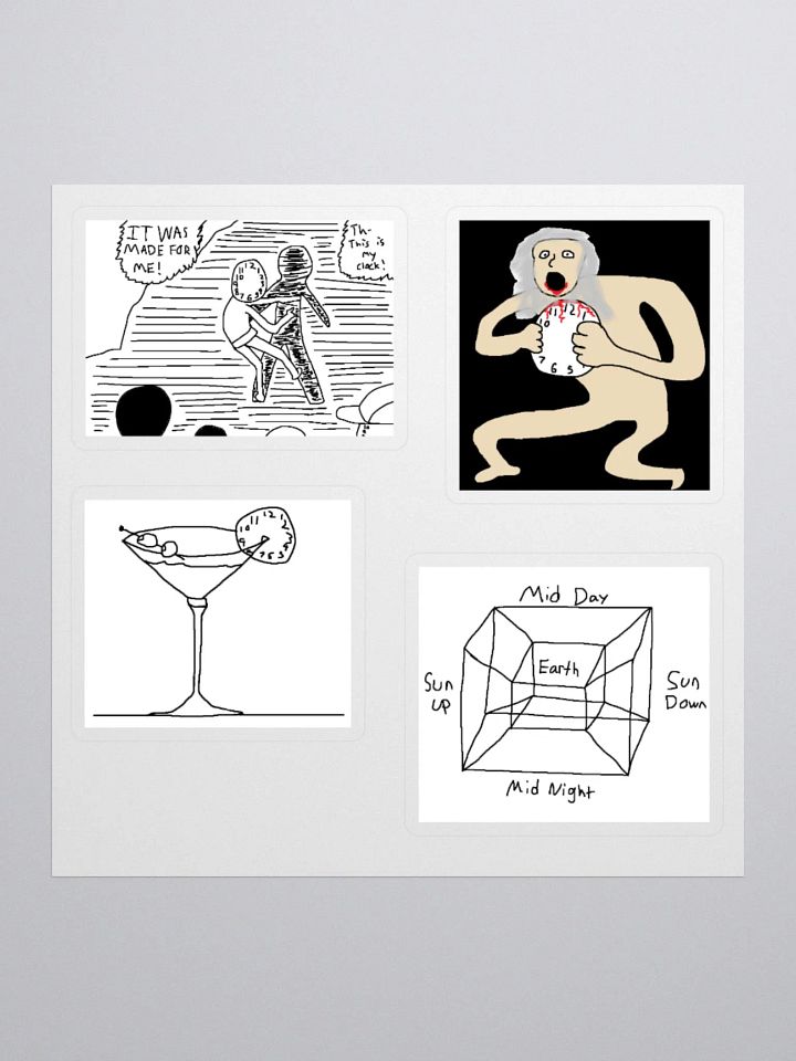Junji Ito, Saturn, Martini, Tesseract Clock Stickers product image (1)