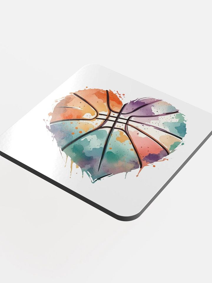 Heart Pastel Basketball Hoops of Love Cork Coaster Set product image (1)