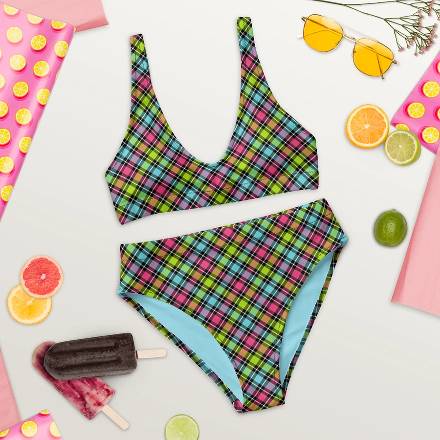 Neon Checkered Plaid Bikini product image (9)