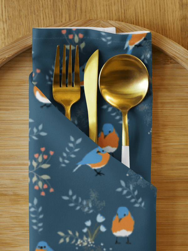 Variety Set of 4 Napkins Featuring Midnight Blues Bluebirds product image (10)