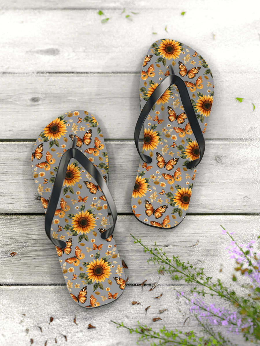 Butterfly/Sunflower Flip Flops product image (5)