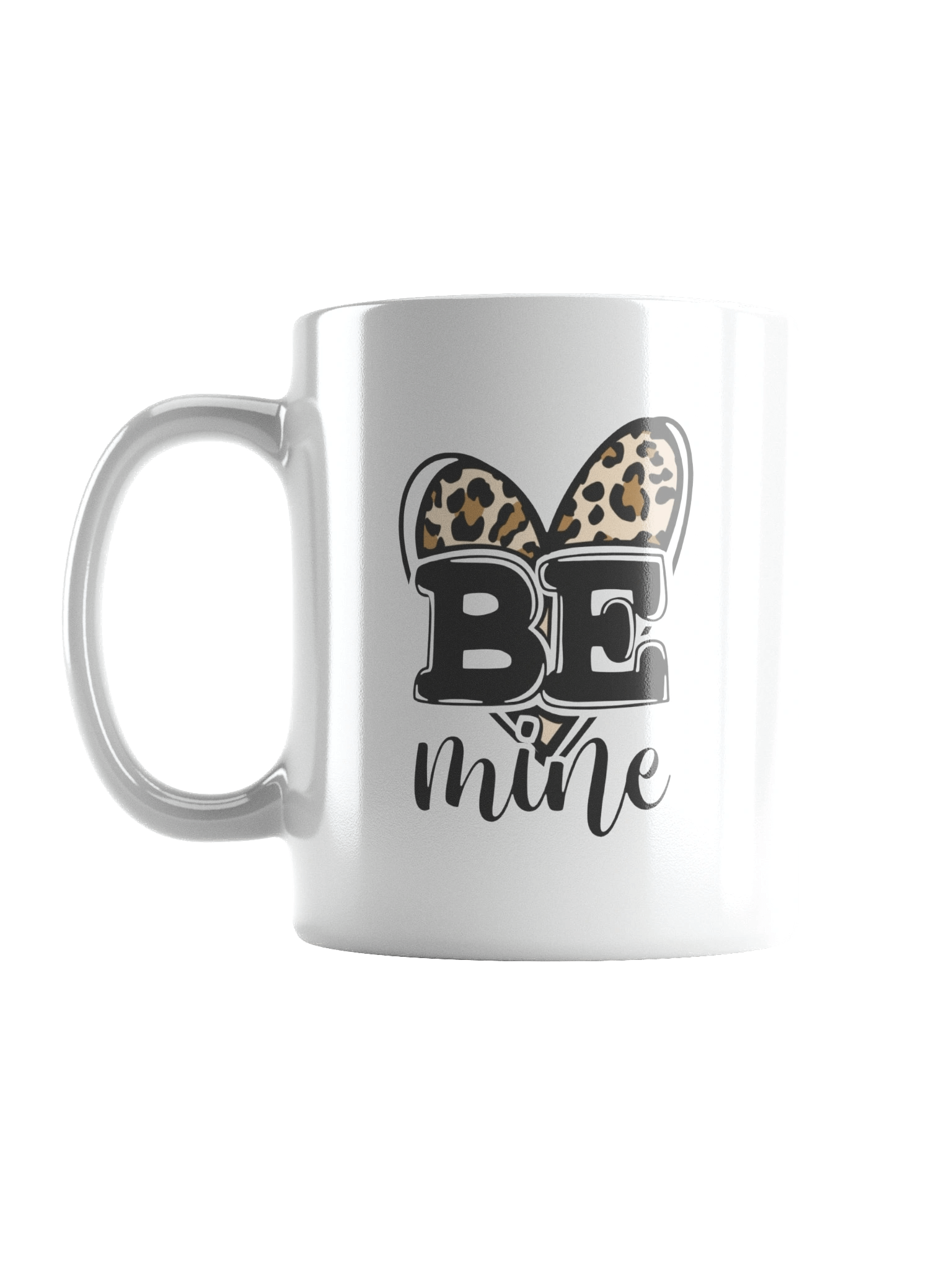 Be Mine Leopard Heart White Glossy Mug product image (2)