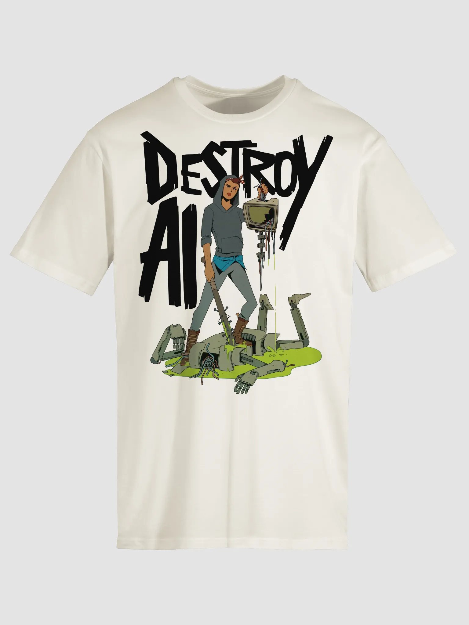 Destroy AI T-Shirt (Natural) product image (1)