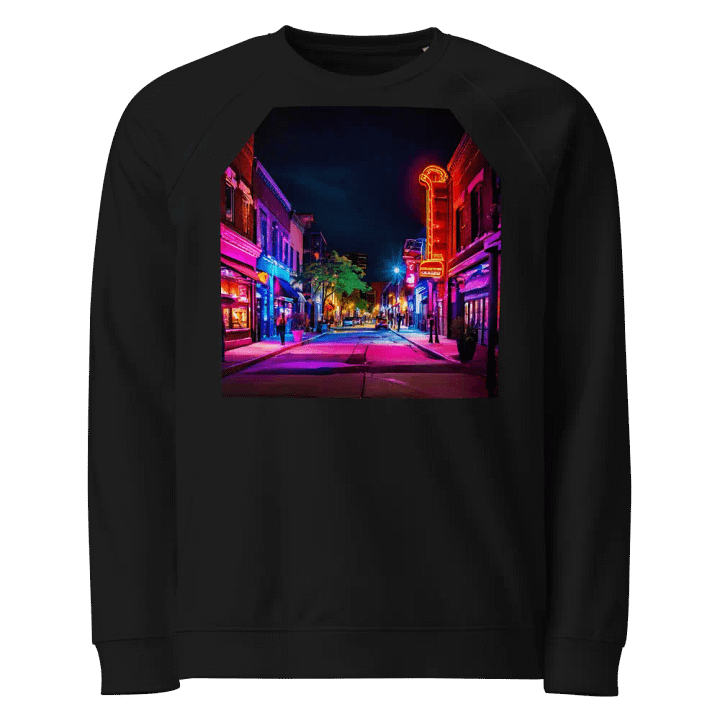 Neon Nights Organic Raglan Sweatshirt product image (1)