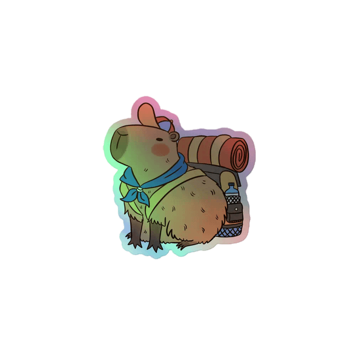 Capybara Camping Adventure Holographic Sticker Set product image (2)