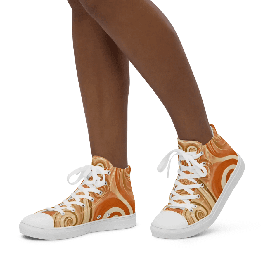 Funky Latte Liquid Tie-Dye Women's High-Top Canvas Shoes product image (6)