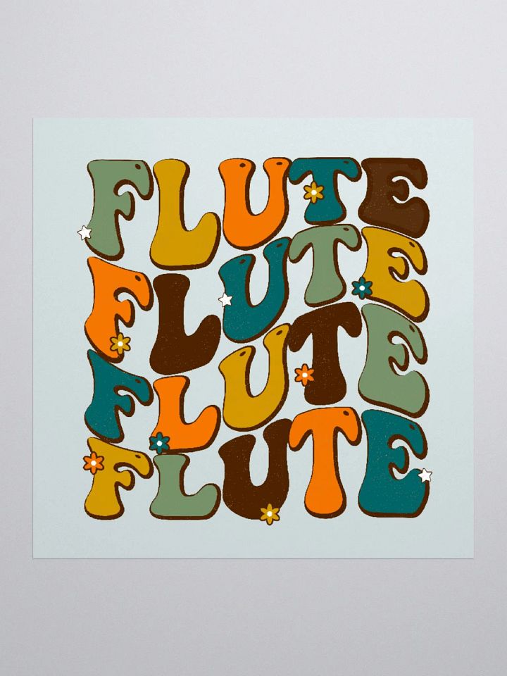 Groovy Wavy Flute Sticker Retro Blue/Green Background product image (1)