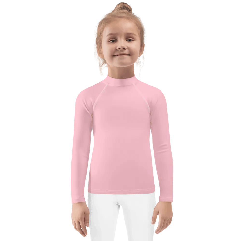 Kids Plain Color Pink Rash Guard product image (1)