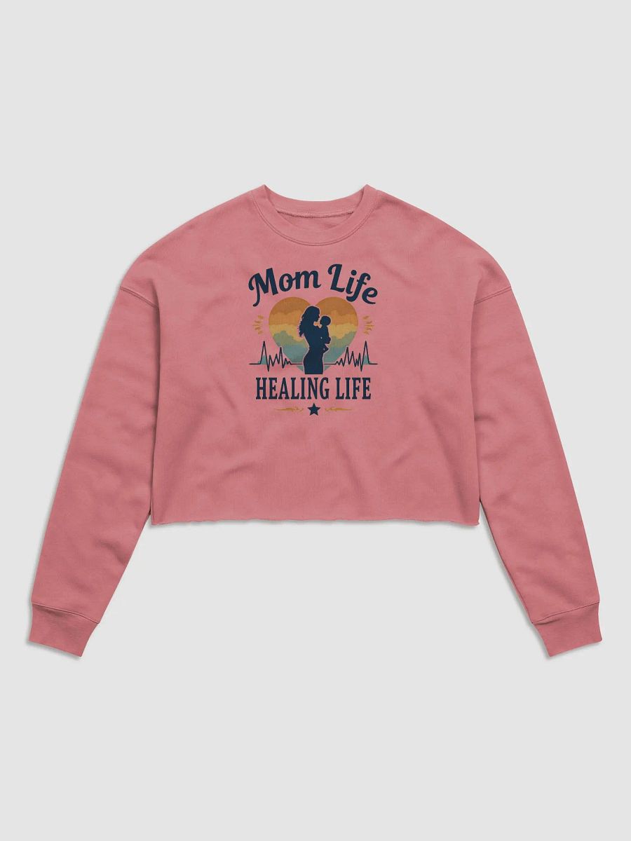 Mom Life Sunset Silhouette Crop Sweatshirt product image (2)