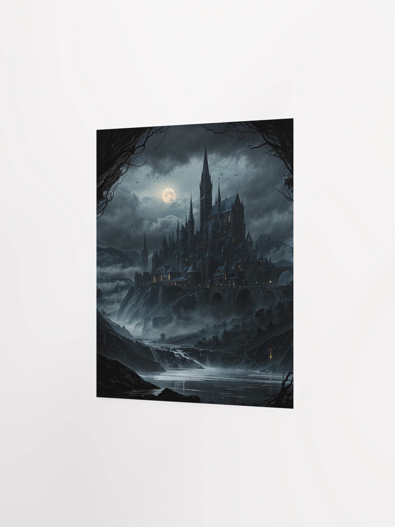 Moonrise Over Eldergloom Keep Matte Poster product image (15)