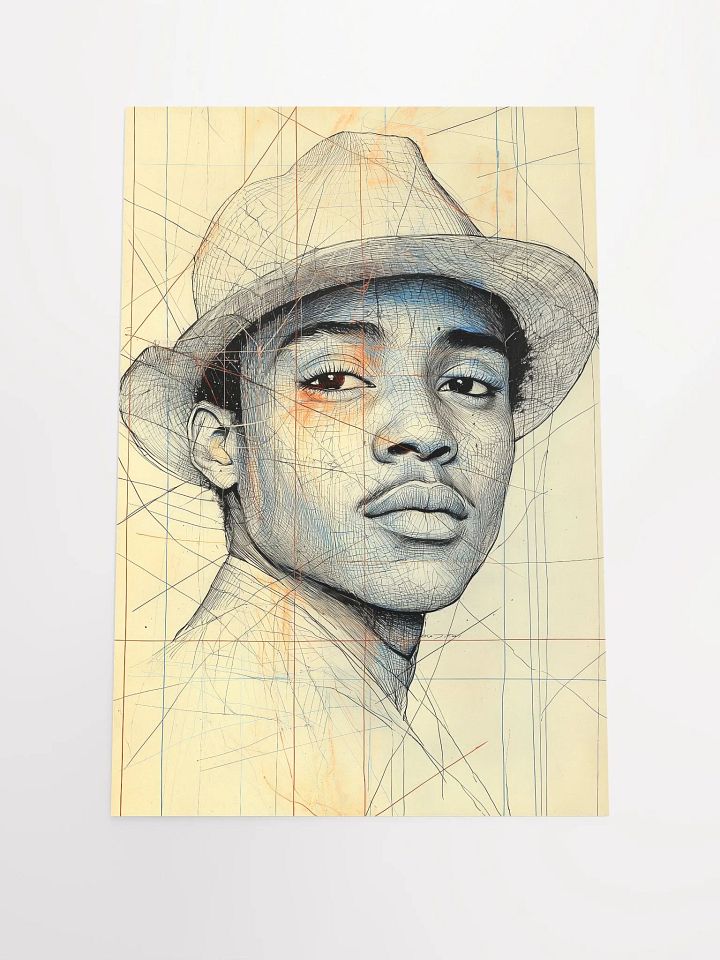 Effortless Charm: Minimalist Portrait of a Young Man in a Hat product image (1)