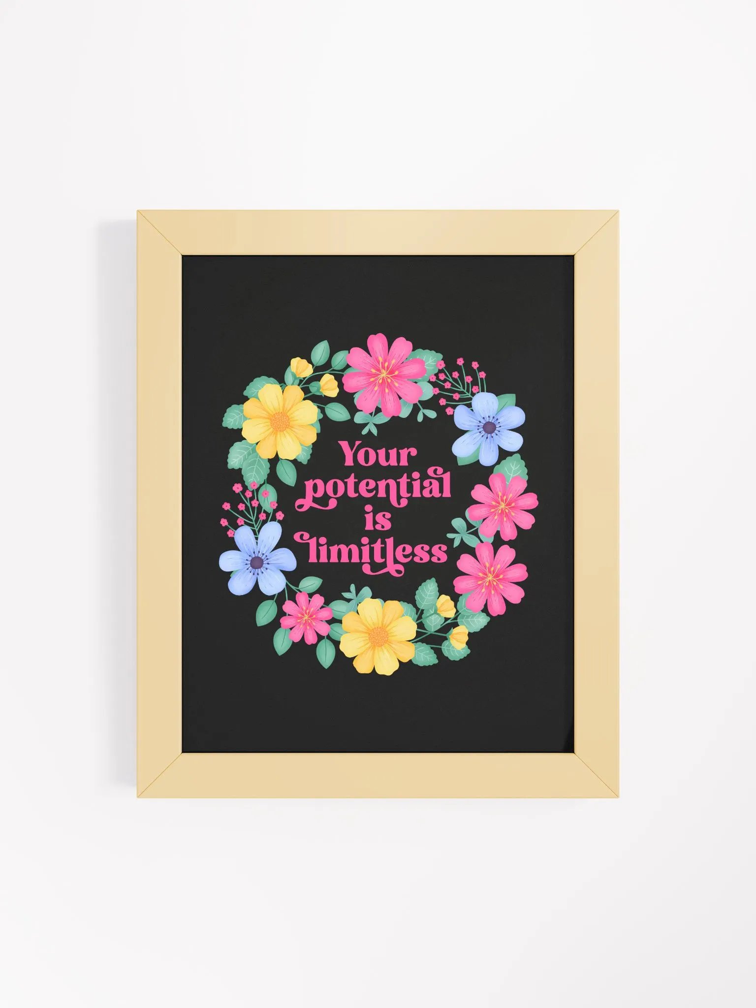 Your potential is limitless - Motivational Wall Art Black product image (1)