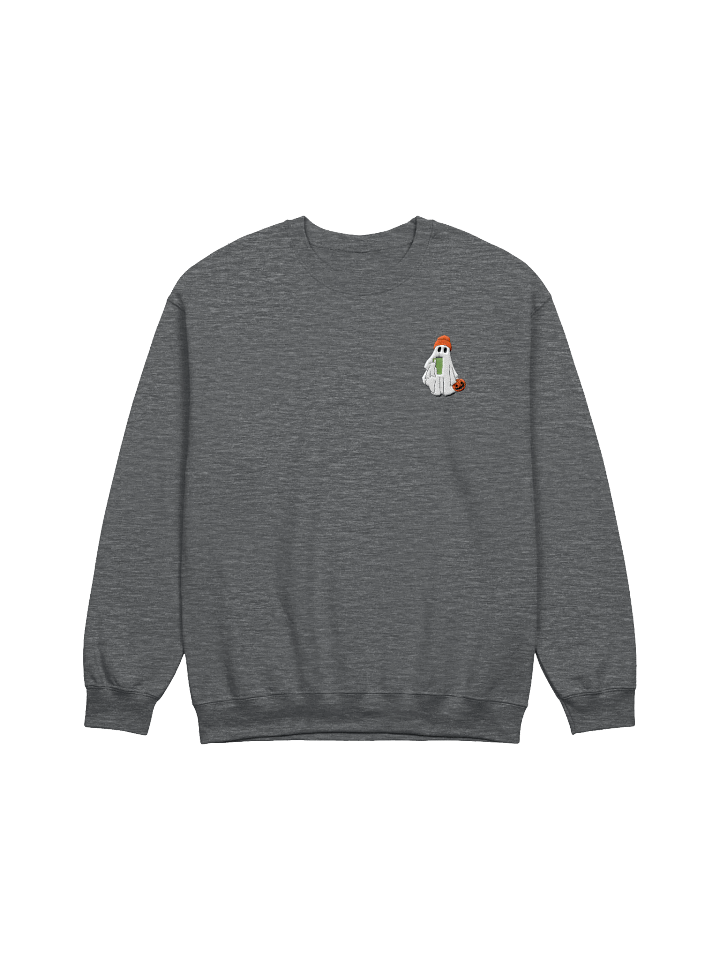 Ghost Embroidered Sweatshirt, Little Ghost Coffee Shirt, Halloween Sweatshirt, Halloween Embroidered Sweatshirt, Unisex Sweatshirt product image (4)