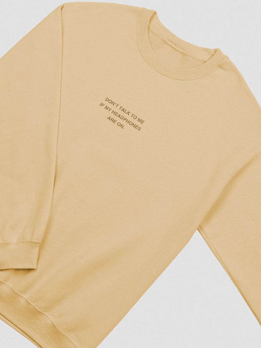 HEADPHONES ON embroidered crewneck (monochrome brass) product image (1)