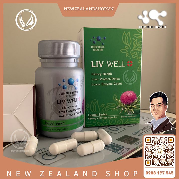 Viên uống bổ gan hạ men gan, giải độc gan Deep Blue Health Liv Well 30 viên product image (2)