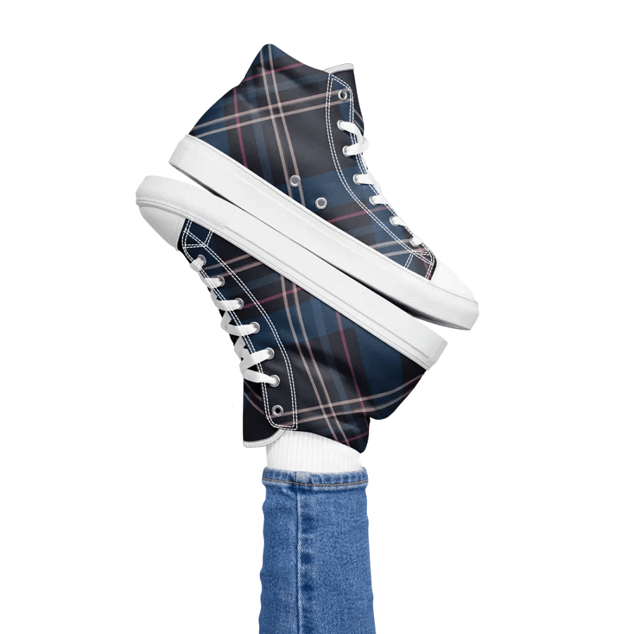 Navy Tartan Plaid Women's High Tops product image (6)