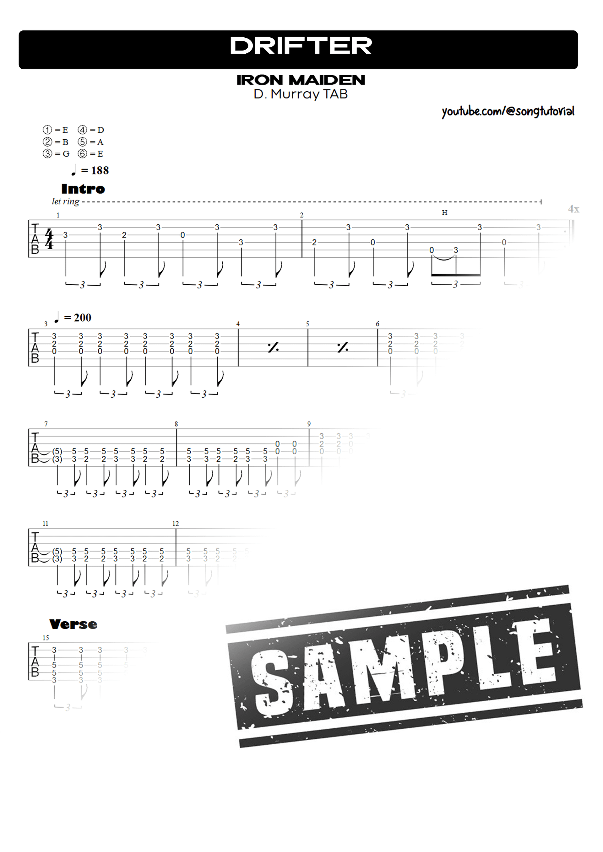 Drifter PDF TAB + Backing Track MP3 product image (2)