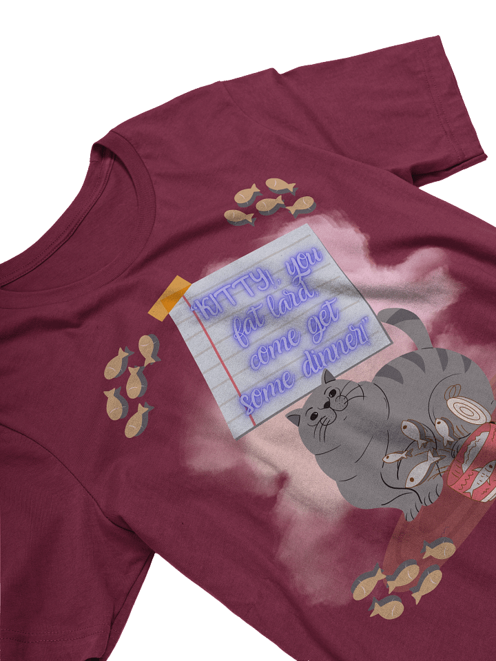 Fat Lard Dinner T-Shirt | Humorous Cat Lover Tee product image (1)
