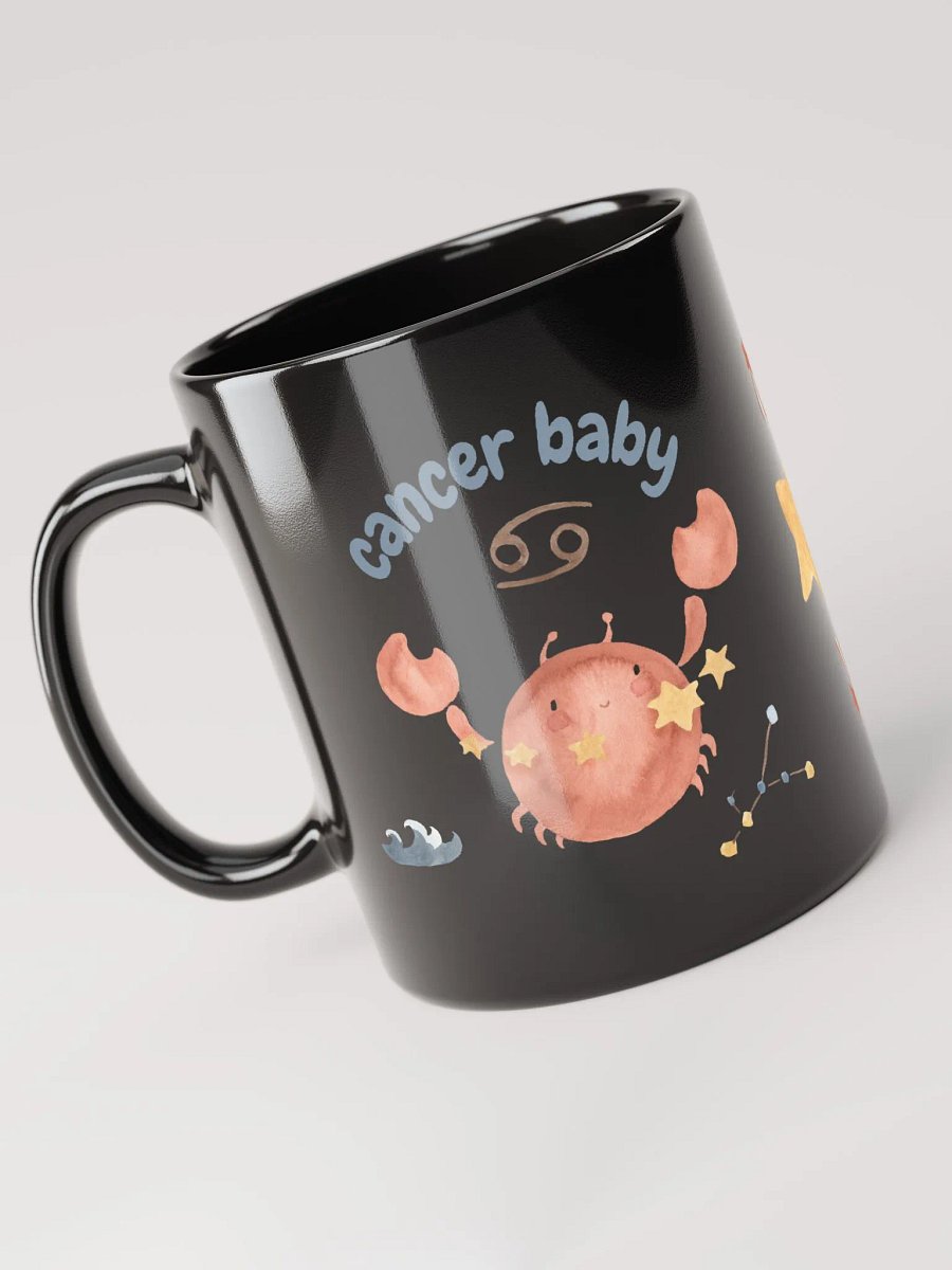 Cancer Baby June 22-July 22 BLACK GLOSSY MUG Baby Gift, New Baby Gift, Fun Astrology Gift product image (3)