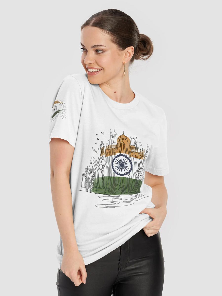 India Harmony Line Art Design T-Shirt product image (8)