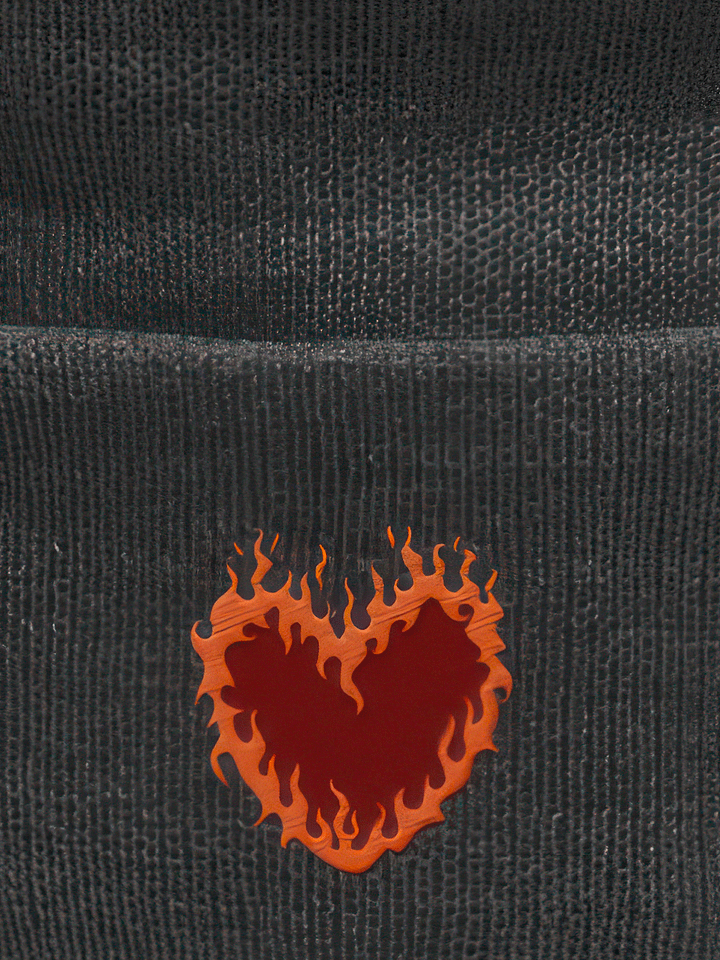 SnugglesCat Flaming Heart Logo | Embroidered Beanie product image (1)