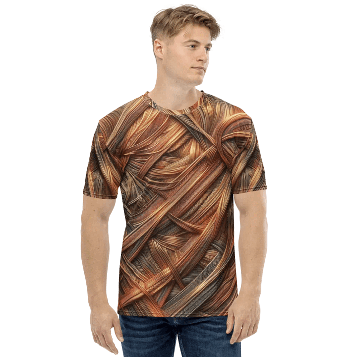 Interwoven Metallic Strands T-Shirt | Unique All-Over Print Abstract Art Tee product image (1)