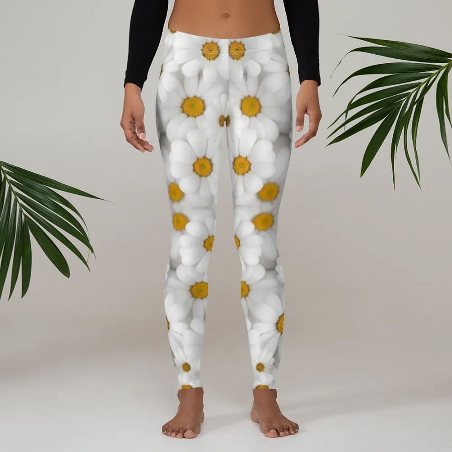 Leggings – White Florals Print for Elegant & Chic Style product image (3)