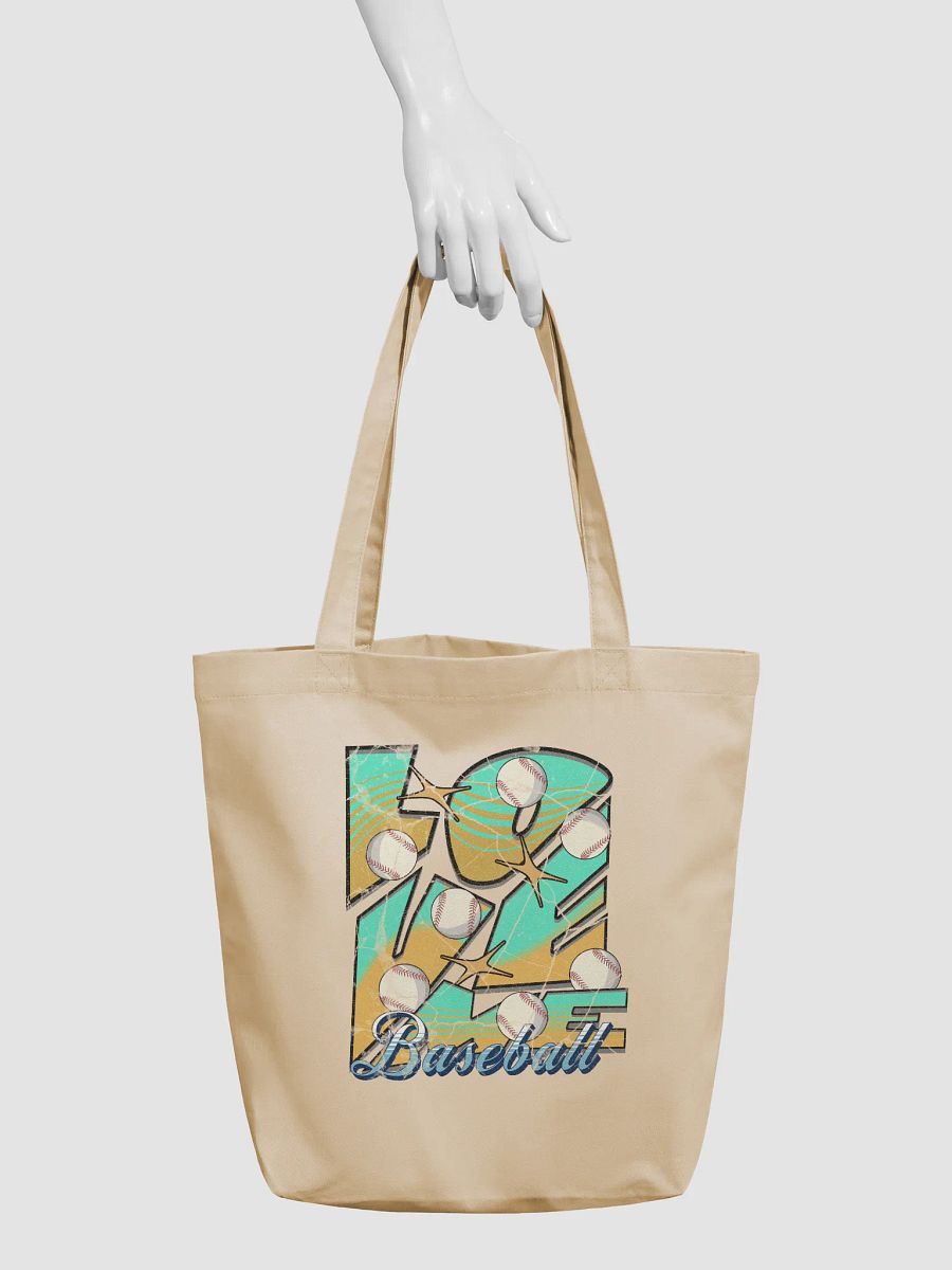 Love Me Baseball Turquoise Tote Bag product image (3)