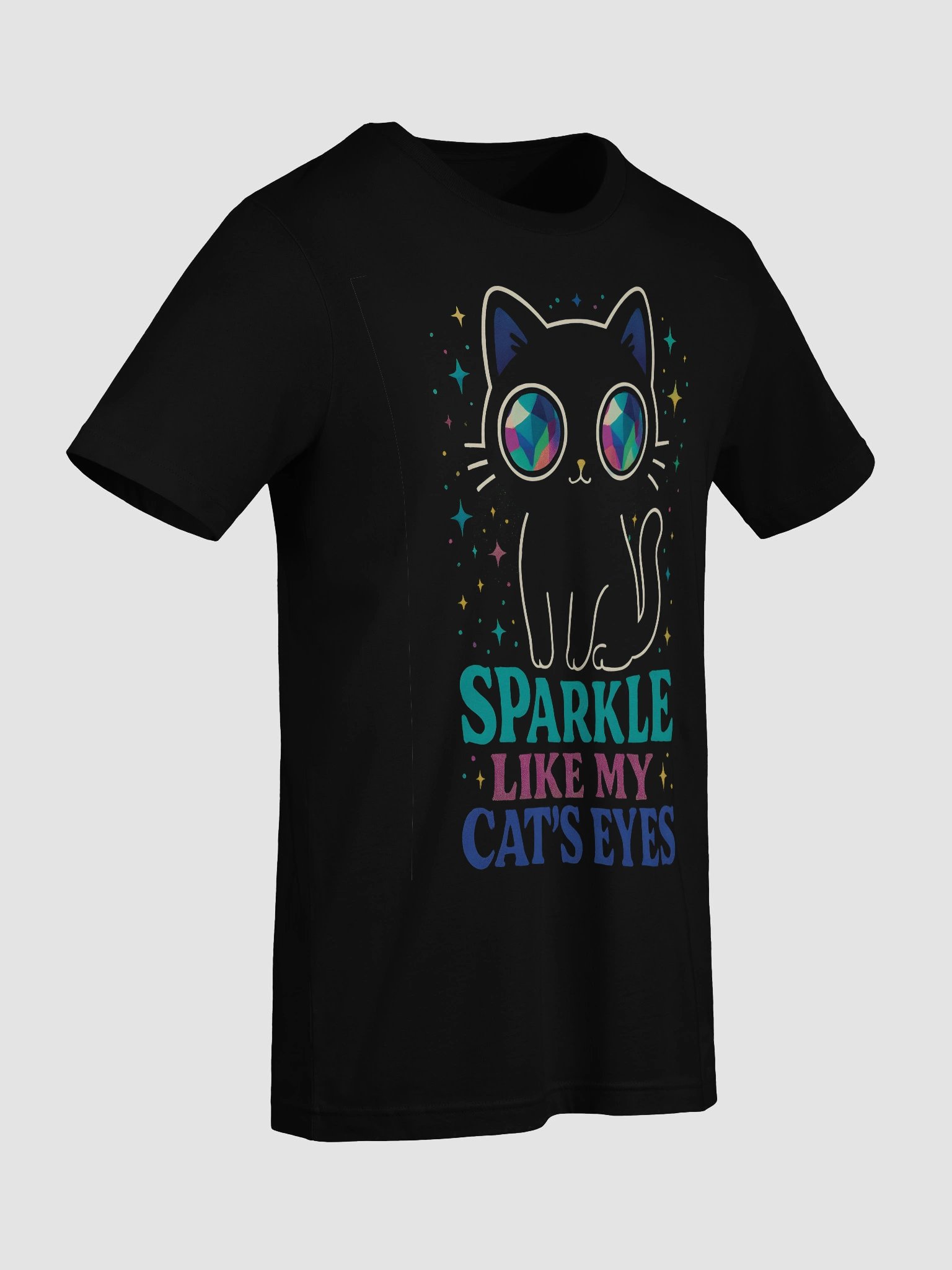 Gem-Eyed Cat Sparkle T-Shirt product image (9)