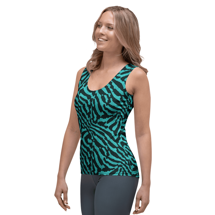 Teal Zebra Tank Top product image (3)