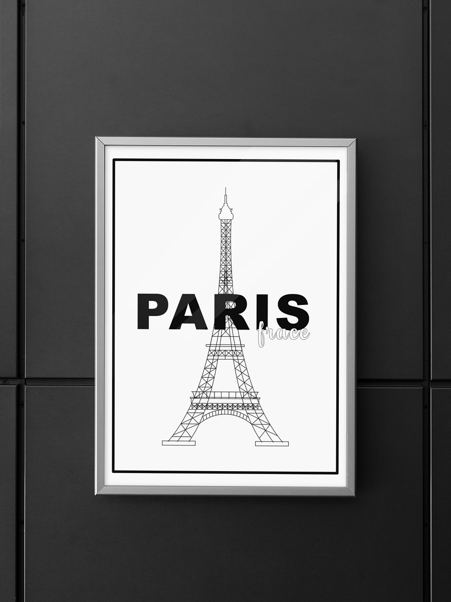 Eiffel Tower Line Art Print, Paris France Minimalist Poster, Elegant Black and White Landmark Illustration, Chic Parisian Wall Decor product image (5)