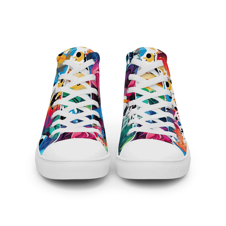 Floral Euphoria High Top Canvas Shoes _ Calceonova Streetwear _ Abstract Graffiti Tropical Explosion Design product image (5)