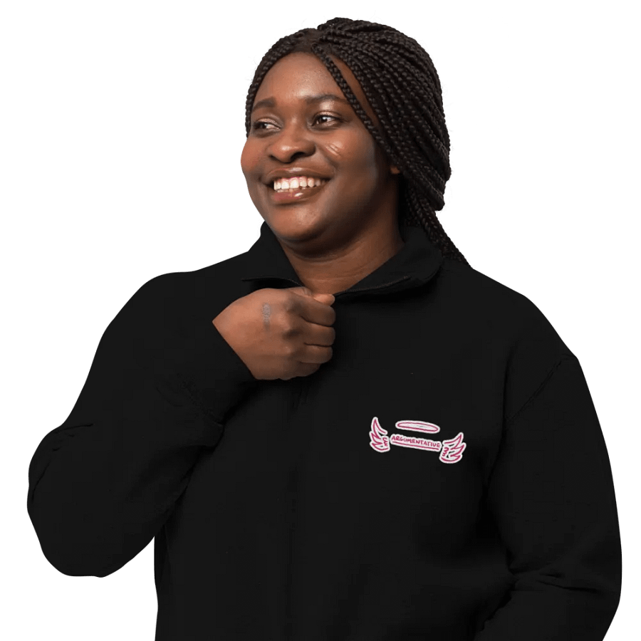 ANGELIC (pink bubble design) embroidered quarter zip product image (3)