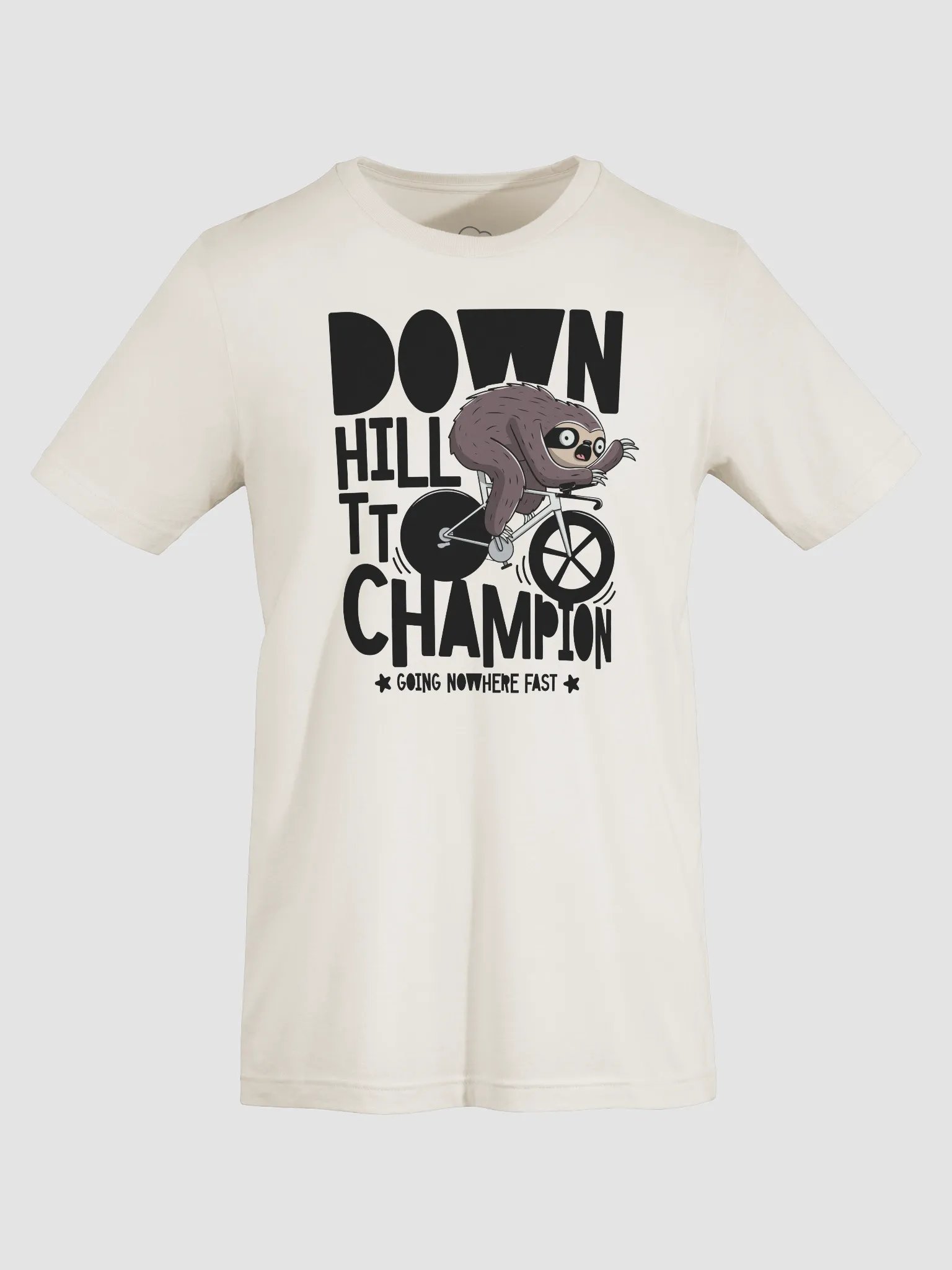 Funny Sloth Cycling T-Shirt – “Downhill TT Champion” Graphic Tee | Lazy Biker Humor Shirt for Cyclists & Animal Lovers product image (67)