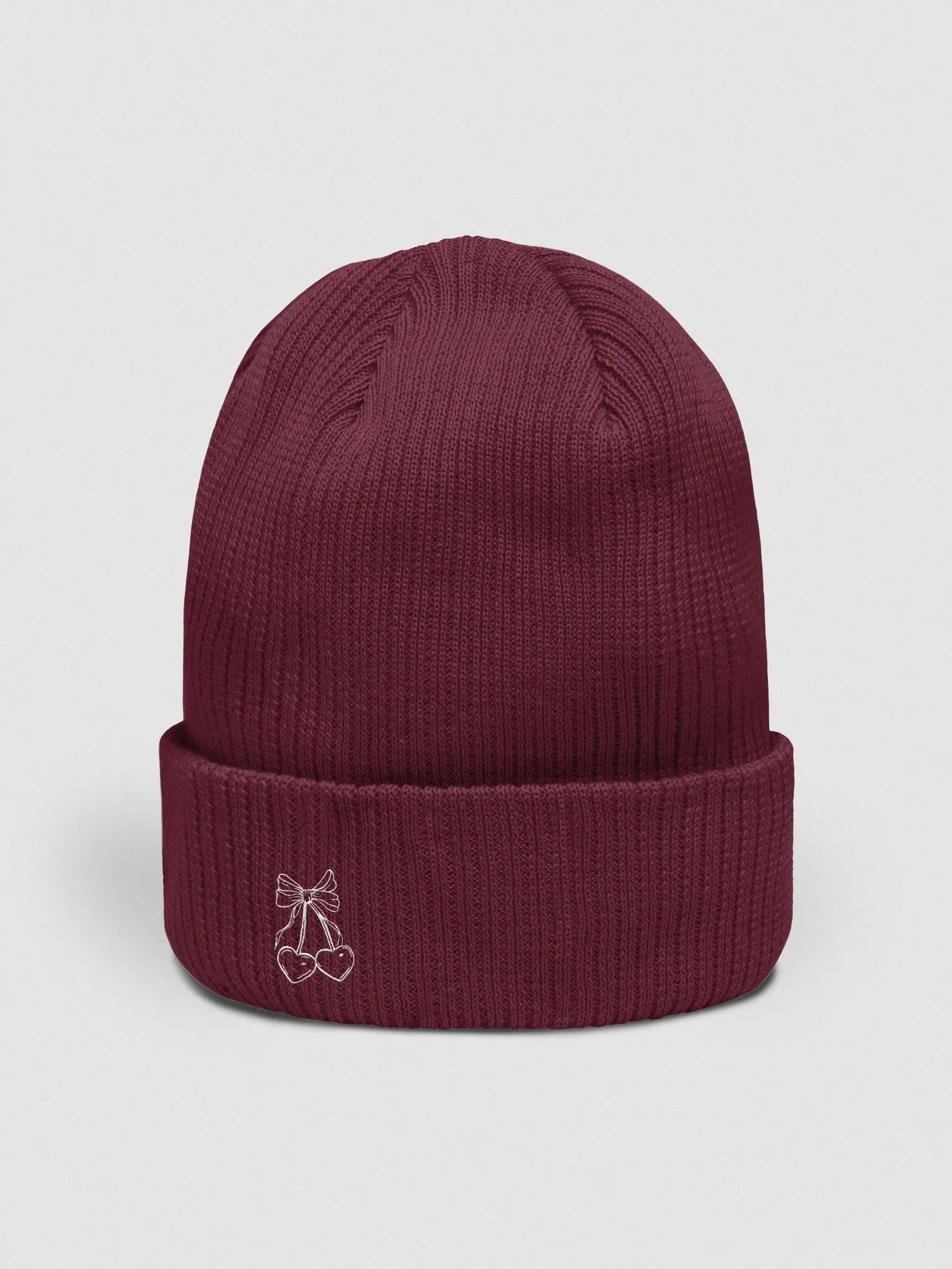 Outline Ribbon Cherry Embroidered Beanie product image (5)