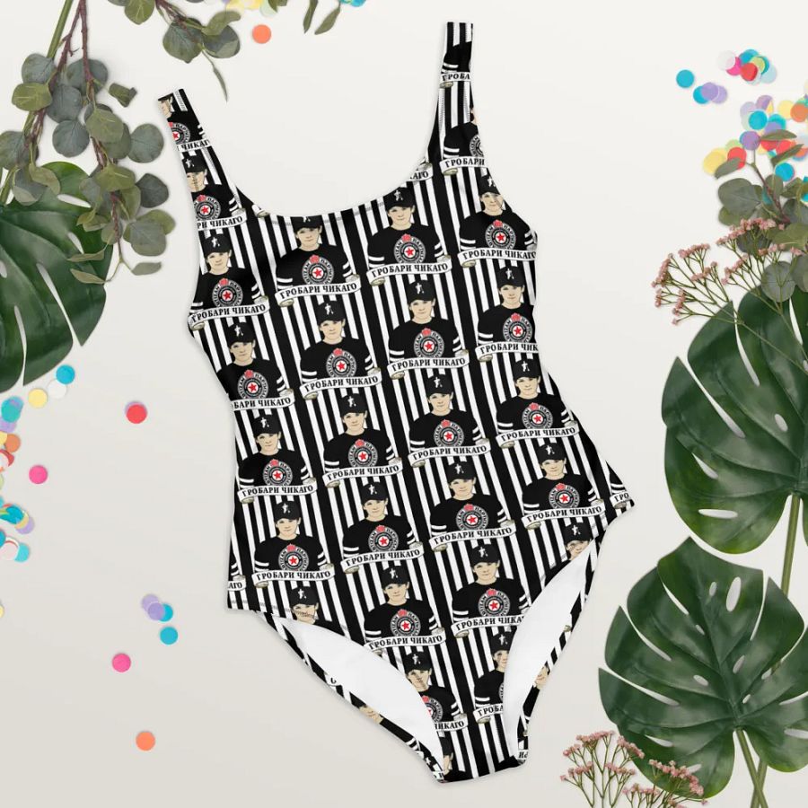 Grobari Čikago KK Partizan All-Over Print One-Piece Swimsuit product image (8)