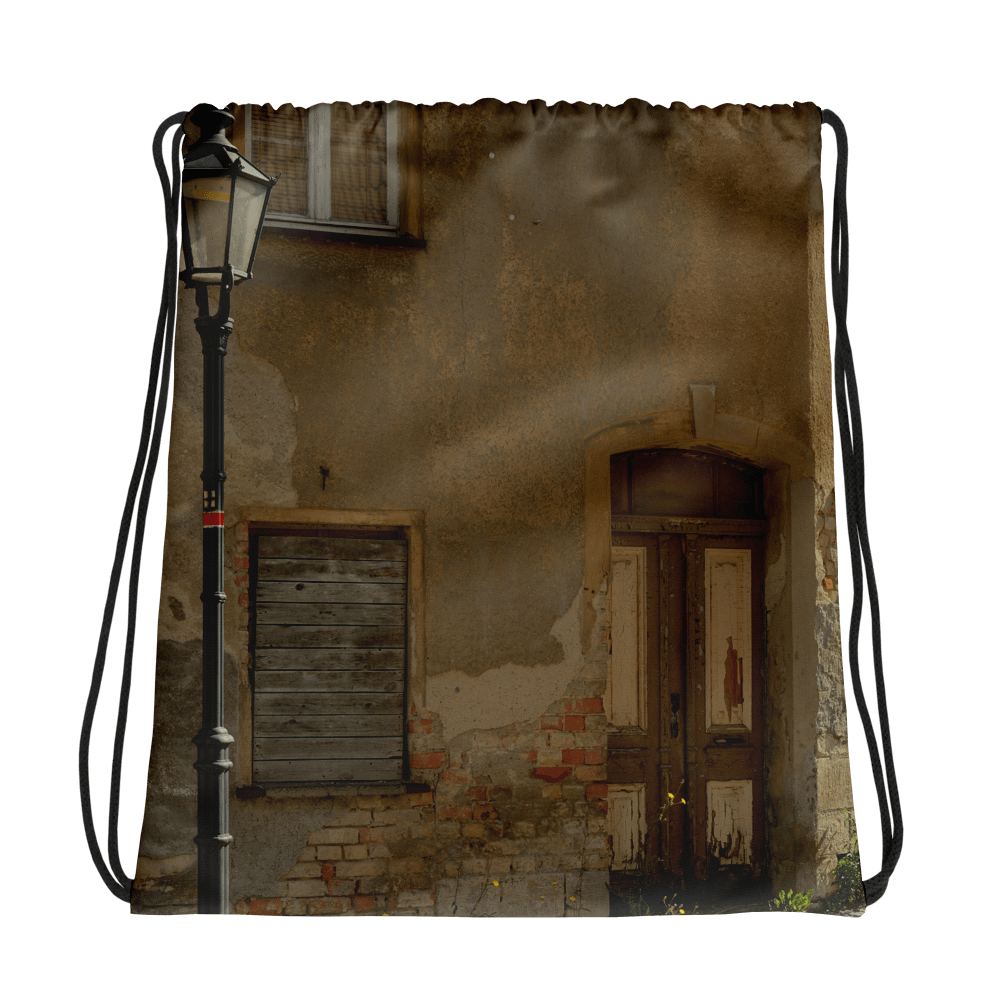 Rucksackbeutel mit Kordelzug - Laterne vor alter beschädigte Hausfassade product image (1)